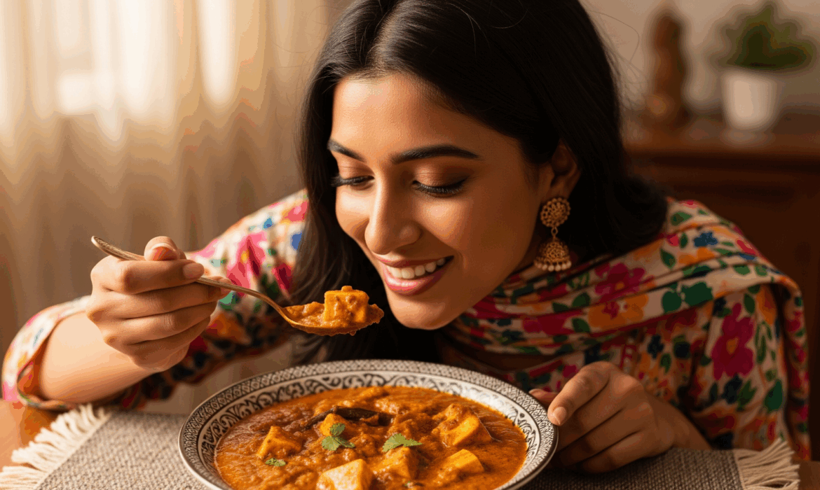 healthy indian curry with Sliminch shirataki flour